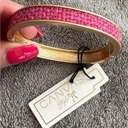 NWT CANVAS Danielle Pink Raffia Hinge Bangle