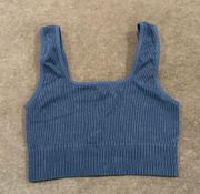 Target ribbed bra. Think fabric. Thick straps. Color- denim blue. Size- small