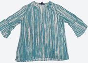 Gloria Vanderbilt Blouse Women’s Multicolor Abstract Bell Sleeve Flowy