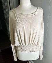 BY TOGETHER COLLECTION CREAM WOMENS MEDIUM PULL OVER BLOUSE MADE IN USA