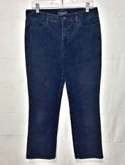 Talbots Heritage Corduroy High Waist Ankle Pants Navy Blue Sz 10 (32x25)