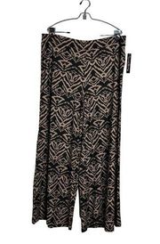 NWT French Laundry Pull On Wide Leg Palazzo Pants Black Tan Plus Size 2X