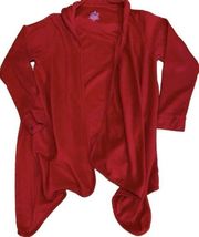 Red Cuddl Duds Fleecewear Hooded Open-front wrap