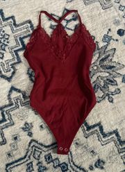 Forever 21 Red Lace Bodysuit