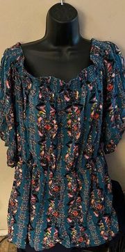 Xhilaration peasant blouse w/ pockets xxl