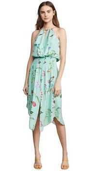 Parker Gigi Green Floral Keyhole Midi Dress Size XL NWT