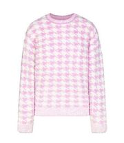 SKIMS Petal Houndstooth Knit Unisex Crewneck Pullover Cozy Sweater Size S/M NWT