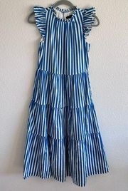 J. Crew Tiered Cotton Dobby Dress in Cape Stripe