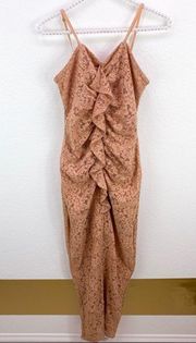 JSD Jetset Diaries Rosebay Nude Tan Lace Midi Dress Revolve XS NWT