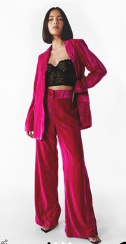 Nasty Gal Pink Velvet Suit Set