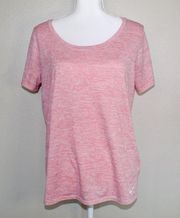 Nike Woman's Dri-Fit Pink with White Short Sleeve T-Shirt - Size Large