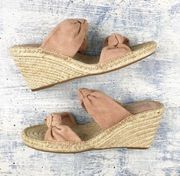 NEW splendid pink bow espadrille sandals leather suede