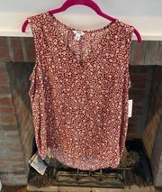 NWT Sonoma Paisley Floral Red Tank size Medium Brand New