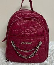 Betsy Johnson Magenta Heart Backpack