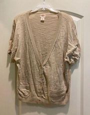 Mossimo Short Sleeve Beige Cardigan Size XXL