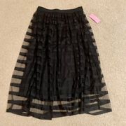 NEW  Wear Lacy Layer Skirt Elastic Waist Black Size S