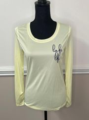 Lake Life Buggs Island Lake Yellow Long Sleeve Tee Size X-Small