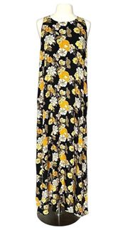 NATURAL LIFE Katie Sleeveless Maxi Yellow Dress size L/XL Women's Marigold Print