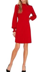 Cece red Mock Neck Long Sleeve Fit & Flare Sweater Dress size L