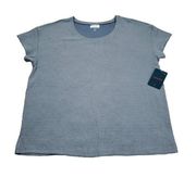 Tommy John Women's Waffle Lounge Tee Shirt Top Gray Size Medium Short Sleeve