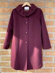 Fleurette Loro Piana Wool burgendy coat size 10 Fleurette Loro Piana Fleurette