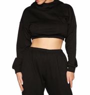 Naked Wardrobe Black Pullover Cropped Sweatshirt