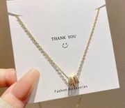 Gold ring pendant necklace women's fashion