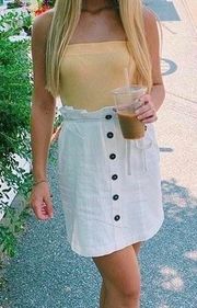 High Waisted White Skirt