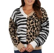 Absolutely Famous animal print v neck sweater in size large new