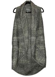 Lucky Brand Sleeveless Long Open Cardigan Size Medium Gray wool blend