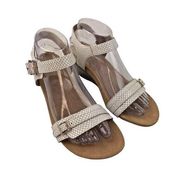 *Vionic Laurie Comfort Wedge Sandals Womens Size 7 White Faux Snake Leather