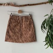 Paige Aideen Brown Animal Print Mini Skirt