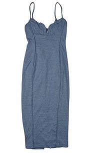 Here Comes The Sun - Sleeveless Midi Dress in Blue