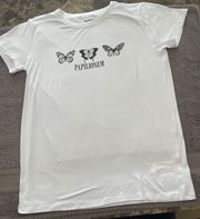 Black And White Butterfly Top