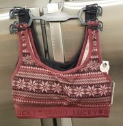 💕LUCKY BRAND💕 Bralettes (2 Pack) Snowflake Pattern & Black Small S NWT