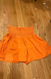 Orange Flowy Shorts