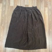 Vintage I. Magnin Anne Klein Brown Silk Skirt Size 6