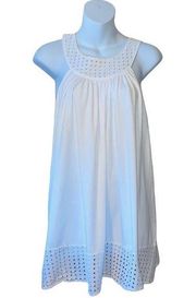 Kate Spade white eyelet trim high neck tunic top