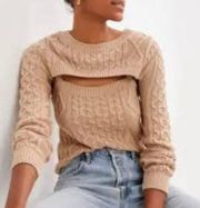 Anthropologie Cable Knit Shrug Sweater Size XS