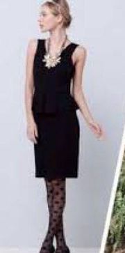 Ganni Miss Marple Peplum Sheath Dress size small in black