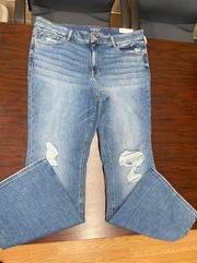 Edgely Maurices Distressed High Rise Flare Jeans Size 24W