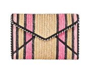 2xHP! Rebecca Minkoff Leo Straw Envelope Clutch