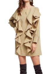 STORETS Lara Double Ruffle Mini Dress - Tunic Relaxed Large Flaunce Design S/M