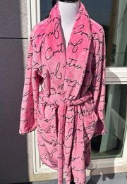 Juicy couture pink and black script robe