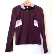 VSX VICTORIA'S SECRET SPORT Plum Purple Stripe Full Zip Up Active Track Jacket