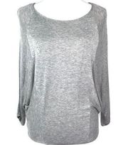 BCBGeneration Heathered Gray 3/4 Sleeve Batwing Top XS