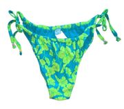 Wild Fable Women's Adjustable Coverage Bikini Bottom Blue/Green Tropical 2XL