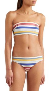 Classic Striped Multicolor Bandeau Swim Top S