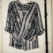 Parker Multi Python Snakeskin Silk blouse top