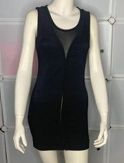 Foreign Exchange Black BodyCon Mini Dress W/Sheer Panels Size Small